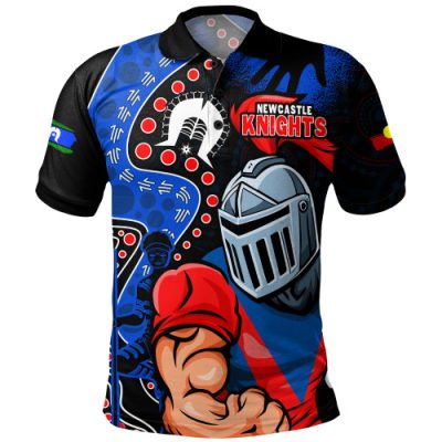 Newcastle Knights Polo Shirt NAIDOC Indigenous Warrior Spirit