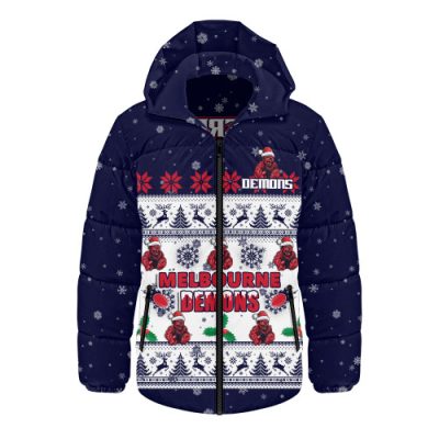 Melbourne Hooded Padded Jacket Special Ugly Christmas Holiday Footy Fans