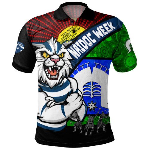 Geelong Cats Polo Shirt NAIDOC Week Pride Edition Geelong Cats Polo Shirt NAIDOC Week Pride Edition