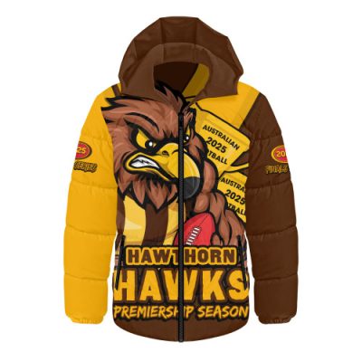 Hawthorn Hooded Padded Jacket Australian Football Finals Premiership Spirit