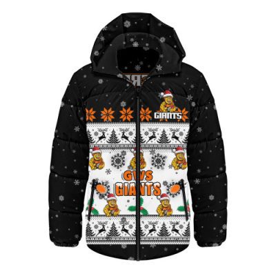 GWS GIANTS Hooded Padded Jacket Special Ugly Christmas Holiday Footy Fans