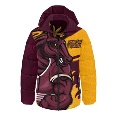 Brisbane Broncos Hooded Padded Jacket Defend The Pride