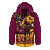 Brisbane Broncos Hooded Padded Jacket Unleash Power In The Ultimate Battle