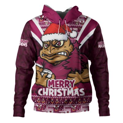 Queensland Maroons Hoodie Merry Christmas Festive Spirit Edition