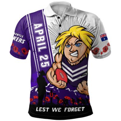 Fremantle Polo Shirt Anzac Day Lest We Forget Memorial