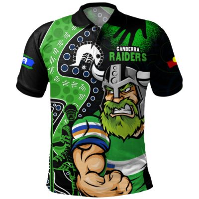 Canberra Raiders Polo Shirt NAIDOC Indigenous Warrior Spirit