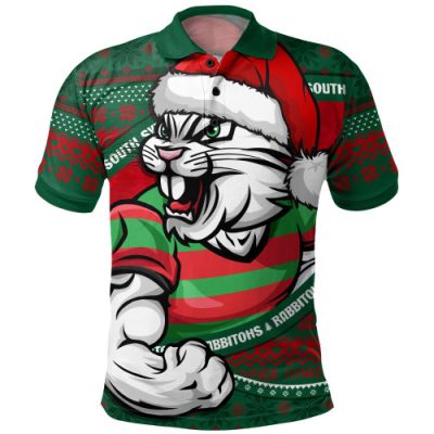 South Sydney Rabbitohs Polo Shirt Ugly Knit Style For Christmas Game Fans