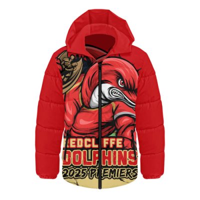 Redcliffe Dolphins Hooded Padded Jacket Unleash Power In The Ultimate Battle