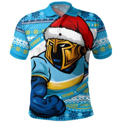 Gold Coast Titans Polo Shirt Ugly Knit Style For Christmas Game Fans