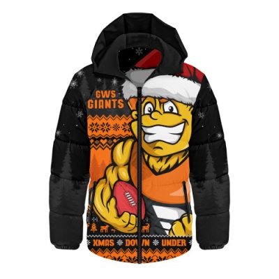 GWS GIANTS Hooded Padded Jacket Merry Christmas Down Under Footy Power Style