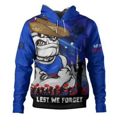 Western Bulldogs Hoodie ANZAC Inspired Football Fan Memorial Design