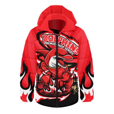 Redcliffe Dolphins Hooded Padded Jacket Premiership Series Sports Gear