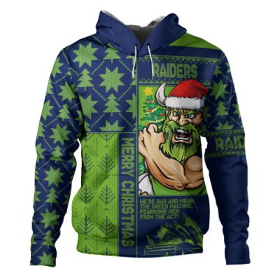 Canberra Raiders Hoodie Christmas Magic Knit Style Winter Glow