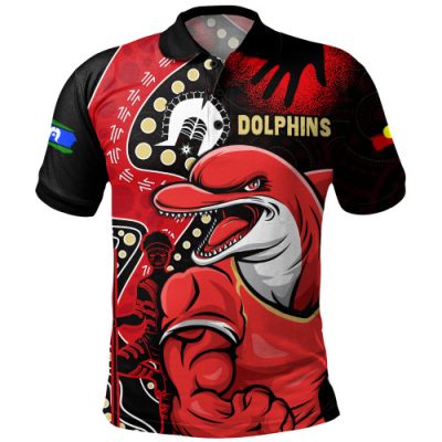 Redcliffe Dolphins Polo Shirt NAIDOC Indigenous Warrior Spirit