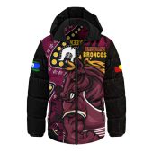 Brisbane Broncos Hooded Padded Jacket NAIDOC Indigenous Warrior Spirit