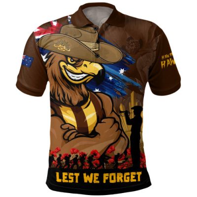 Hawthorn T-Shirt ANZAC Inspired Football Fan Memorial Design
