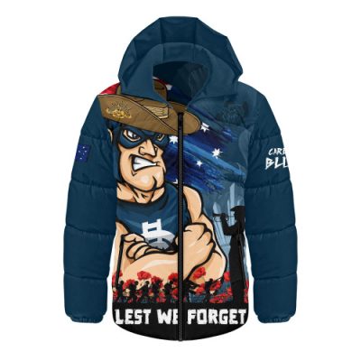 Carlton Hooded Padded Jacket ANZAC Inspired Football Fan Memorial Design