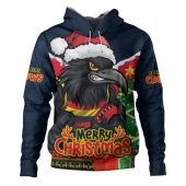 Adelaide Crows Hoodie Santa Scoring Touchdown On Christmas Game Day