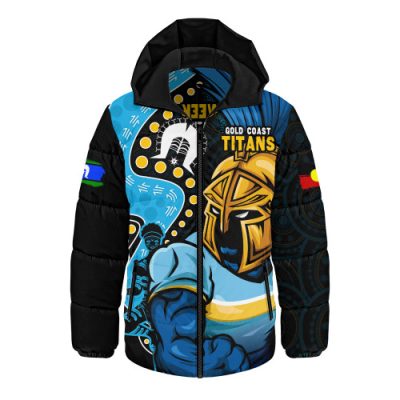 Gold Coast Titans Hooded Padded Jacket NAIDOC Indigenous Warrior Spirit
