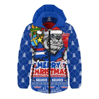 Western Bulldogs Hooded Padded Jacket Festive Holiday Merry Christmas Vibe