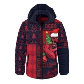 Melbourne Hooded Padded Jacket Merry Christmas Knit Style Festive Spirit