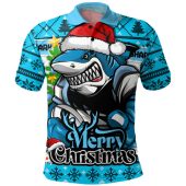 Cronulla-Sutherland Sharks Polo Shirt Merry Christmas Game Day Knit Style Team Edition