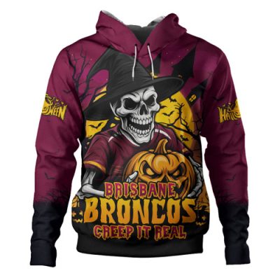 Brisbane Broncos Hoodie Dark Moon Rugby Halloween Battle Edition