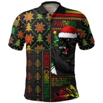 Penrith Panthers Polo Shirt Christmas Magic Knit Style Winter Glow