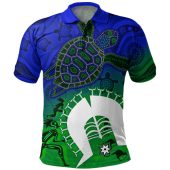 Indigenous Australian Aboriginal Polo Shirt Island Heart Turtle Path