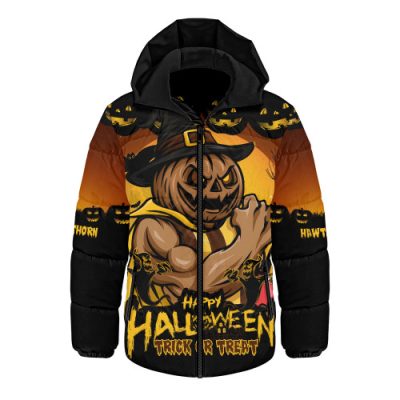 Hawthorn Hooded Padded Jacket Dark Pumpkin Halloween Spirit
