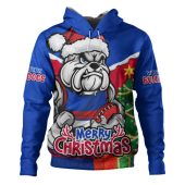 Western Bulldogs Hoodie Santa Scoring Touchdown On Christmas Game Day