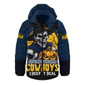 North Queensland Cowboys Hooded Padded Jacket Dark Moon Rugby Halloween Battle Edition