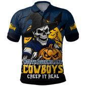 North Queensland Cowboys Polo Shirt Dark Moon Rugby Halloween Battle Edition