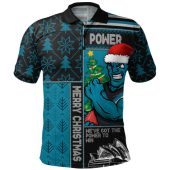 Port Adelaide Polo Shirt Merry Christmas Knit Style Festive Spirit