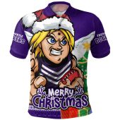 Fremantle Polo Shirt Santa Scoring Touchdown On Christmas Game Day