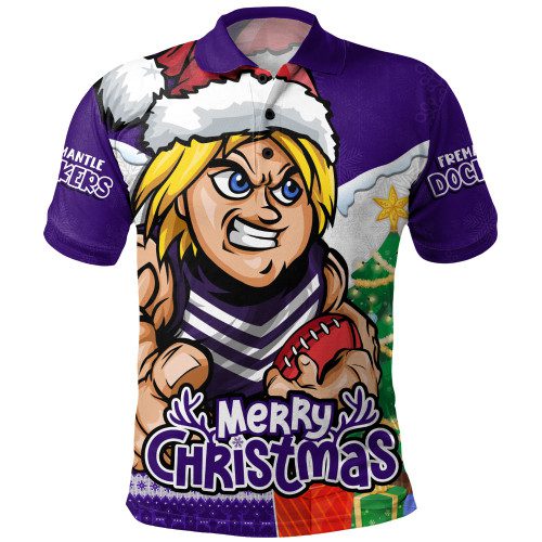 Fremantle Polo Shirt Santa Scoring Touchdown On Christmas Game Day Fremantle Polo Shirt Santa Scoring Touchdown On Christmas Game Day