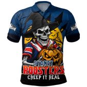 Sydney Roosters Polo Shirt Dark Moon Rugby Halloween Battle Edition