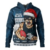 Carlton Hoodie Merry Christmas Down Under Footy Power Style