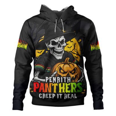 Penrith Panthers Hoodie Dark Moon Rugby Halloween Battle Edition