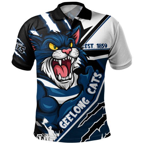 Geelong Cats Polo Shirt Battlefield Glory Gear Geelong Cats Polo Shirt Battlefield Glory Gear