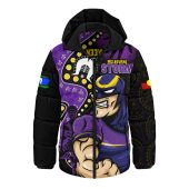 Melbourne Storm Hooded Padded Jacket NAIDOC Indigenous Warrior Spirit