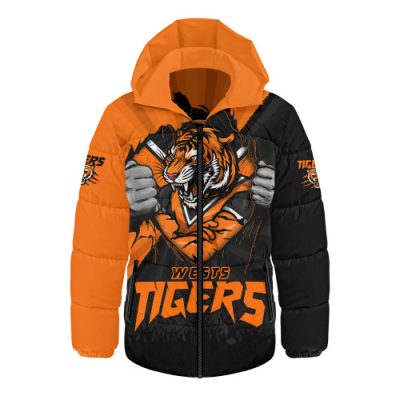 Wests Tigers Hooded Padded Jacket Fearless Soul Series