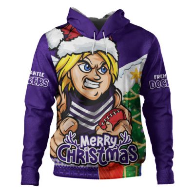 Fremantle Hoodie Santa Scoring Touchdown On Christmas Game Day