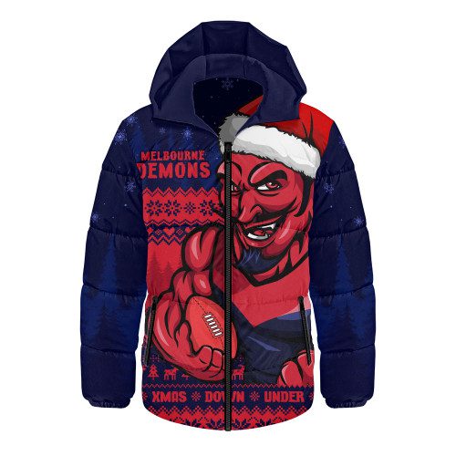 Melbourne Hooded Padded Jacket Merry Christmas Down Under Footy Power Style Melbourne Hooded Padded Jacket Merry Christmas Down Under Footy Power Style