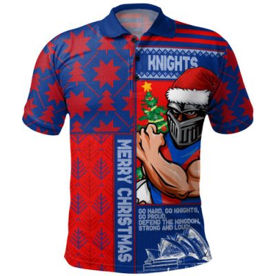 Newcastle Knights Polo Shirt Christmas Magic Knit Style Winter Glow