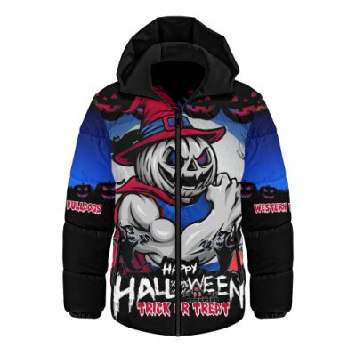 Western Bulldogs Hooded Padded Jacket Dark Pumpkin Halloween Spirit