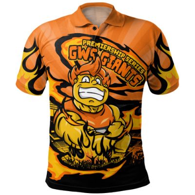 GWS GIANTS Polo Shirt Premiership Series Flame Edition