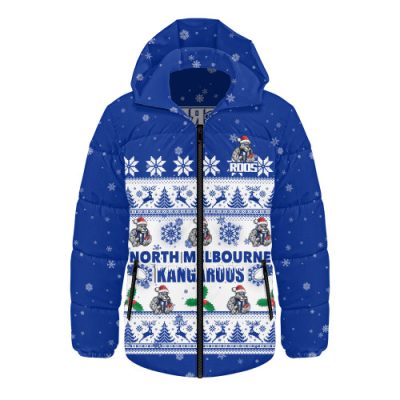 North Melbourne Hooded Padded Jacket Special Ugly Christmas Holiday Footy Fans