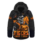 Wests Tigers Hooded Padded Jacket Dark Moon Rugby Halloween Battle Edition