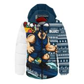 Carlton Hooded Padded Jacket Christmas Holiday Santa Rides The Waves